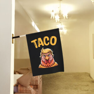 Taco Trump Always Chickens Out, Funny Political Satire Clipart Flag