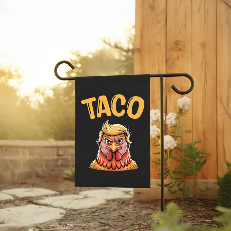 Taco Trump Always Chickens Out, Funny Political Satire Clipart Flag