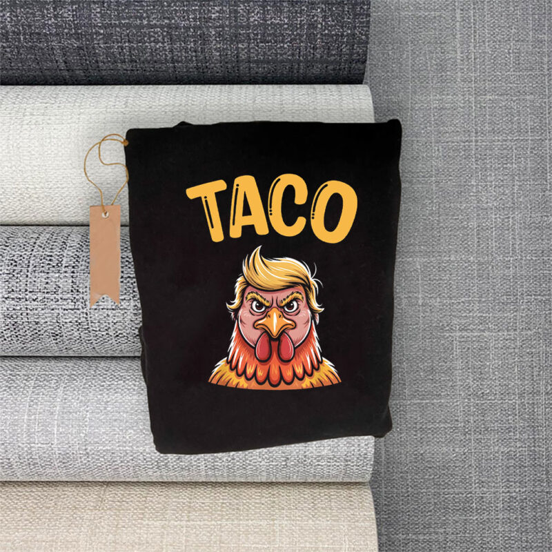 Taco Trump Always Chickens Out, Funny Political Satire Clipart T-Shirt