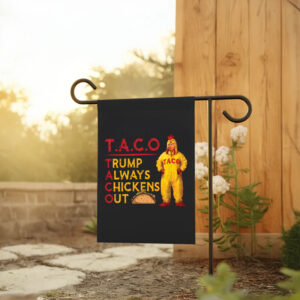 Taco Trump Always Chickens Out, Funny Political Satire Flag
