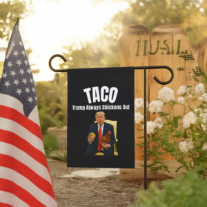 Tariffs & Trade Humor, Trump Always Chickens Out Flag