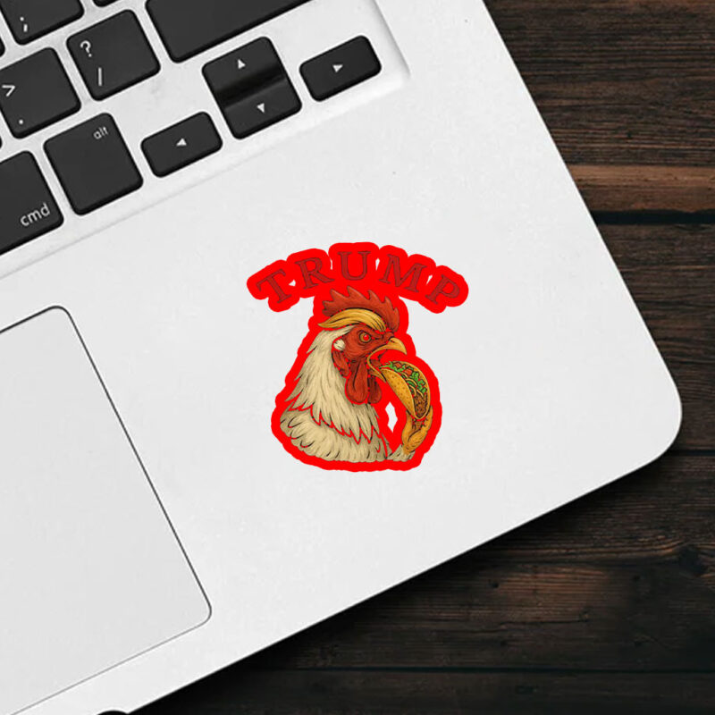 Trump Always Chickens Out – Funny Political TACO Sticker, Car Magnet
