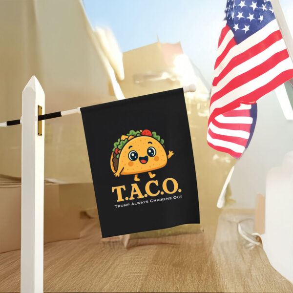 Cute-TACO-Protest-Flag,-Trump-Always-Chickens-Out-Satire,-Funny-Cartoon-Activist-Top