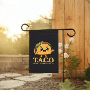 Cute-TACO-Protest-Flag,-Trump-Always-Chickens-Out-Satire,-Funny-Cartoon-Activist-Top-usa