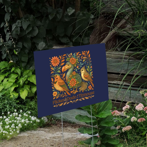 Flicker-Dodo-Titmouse-Yard-Sign,-Anti-Maga-Bird,-Subtle-Anti-Trump-Sign,-Gift-for-Democrat-us