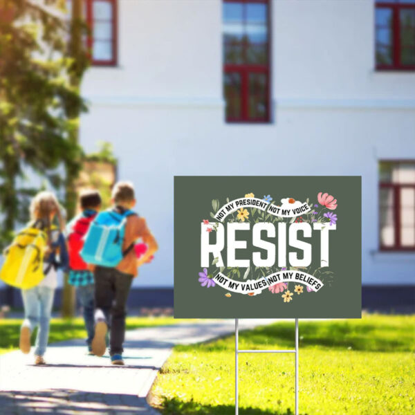 Floral-Resist-Yard-Sign,-Wildflower-Protest-Sign,-Civil-Rights-Social-Justice-usa