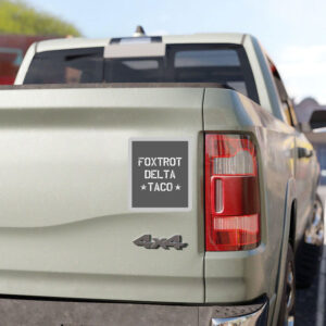 Foxtrot-Delta-TACO-Sticker,-Anti-Trump-Sticker,-Subtle-FDT-Sticker,-Trump-Always-Chickens-Out-Stickers