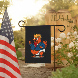 Funny-Political-Chicken-Flag,-Trump-Parody-Cartoon-Flag,-Angry-Cheeto-Chicken-in-Suits