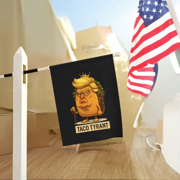 Humorous-Taco-Tyrant-Flag,-Gift-for-Foodies,-Election-Humor