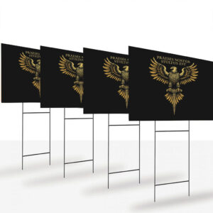 Latin-Subtle-Anti-Trump-Yard-Sign,-Trump-Is-An-Idiot-Sign,-Praeses-Noster-Stultus-Est-Sign,-Roman-Eagle-Political-Satire-Yard-Sign