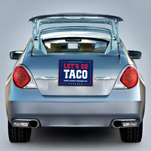 Let's Go Taco Trump Always Chickens Out Protest Vinyl Sticker