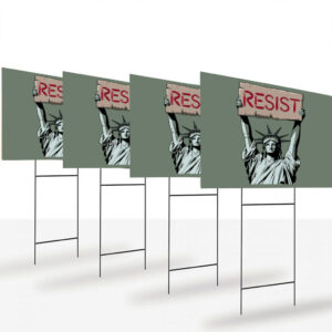 Liberal-Resist-Yard-Sign,-Anti-Fascist-Sign,-Activist-Political-Sign