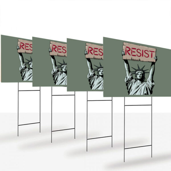 Liberal-Resist-Yard-Sign,-Anti-Fascist-Sign,-Activist-Political-Sign