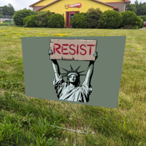 Liberal-Resist-Yard-Sign,-Anti-Fascist-Sign,-Activist-Political-Signs