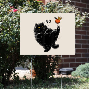 No-Kings-in-America-Black-Cat-Yard-Sign,-No-Kings-Sign-usa