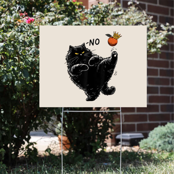 No-Kings-in-America-Black-Cat-Yard-Sign,-No-Kings-Sign-usa