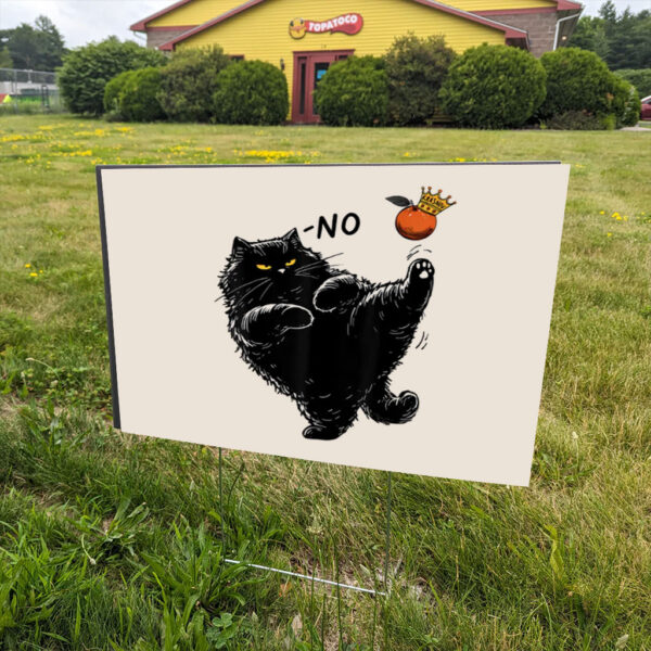 No-Kings-in-America-Black-Cat-Yard-Sign,-No-Kings-Signs