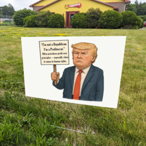 Political-Satire-Yard-Sing-Featuring-Trump-as-Profitocrat-us