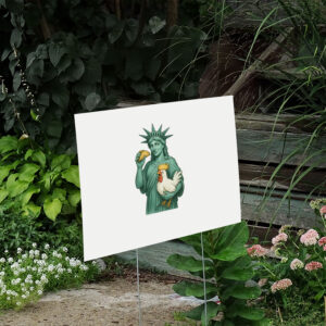 Statue-of-Liberty-Subtle-Anti-Trump-Yard-Sign,-Chicken-Taco-Trump,-FDT-Anti-Patriarchy-Sign,-Resist-Democratic-No-Kings-Protest-us