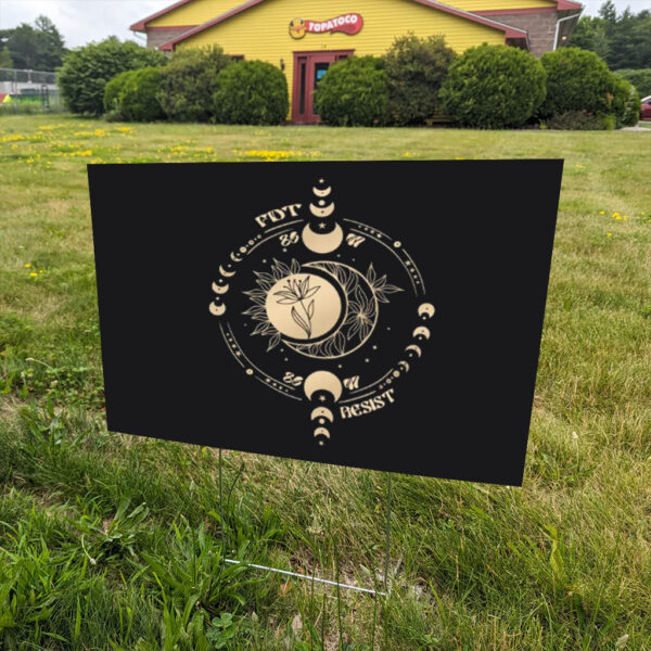 Subtle-Anti-Fascist-FDT-Celestial-Moon-Political-Yard-Sign,-8647-Anti-Trump-Fascism-Signs
