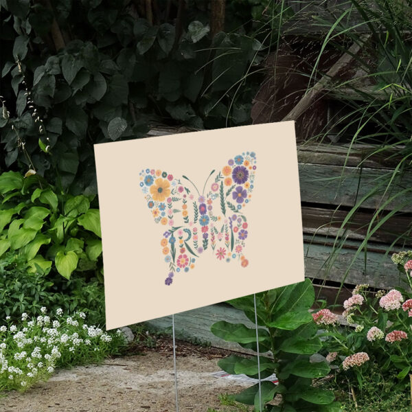Subtle-Fuck-Trump-Floral-Butterfly-Yard-Sign,-Boho-Anti-MAGA-Hidden-Message-Sign-us