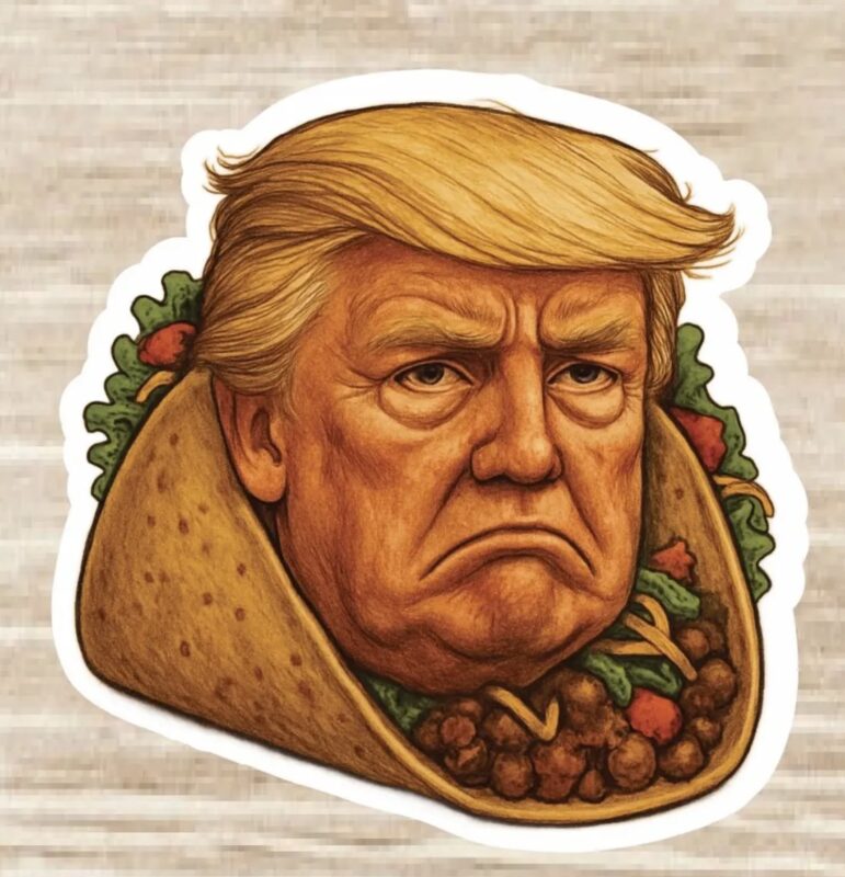 TACO Trump Individual Sticker Pack, Die Cut Waterproof Vinyl decals