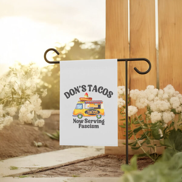 Trump-Taco-Chicken-Flag,-Anti-Trump-Taco-Truck-Flag,-Don's-Tacos-Protest-Flag