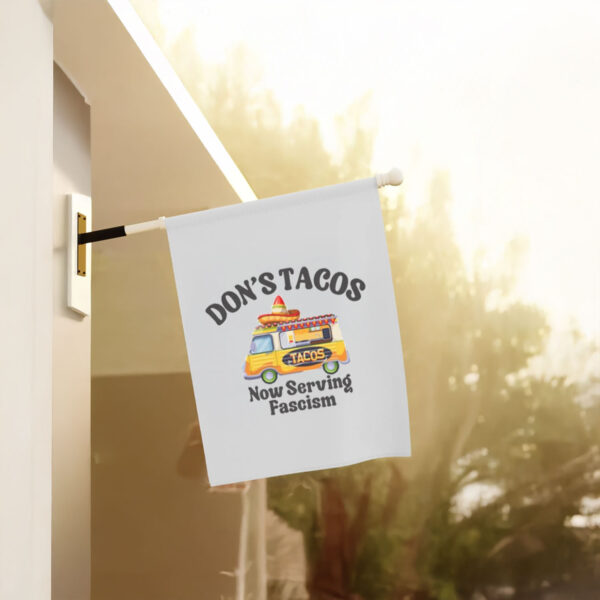 Trump-Taco-Chicken-Flag,-Anti-Trump-Taco-Truck-Flag,-Don's-Tacos-Protest-Flag-usa